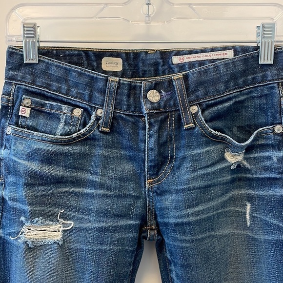 Sz24 Adriano Goldschmied AG Tomboy boyfriend fit Distressed Medium Wash in VGUC - Picture 7 of 16